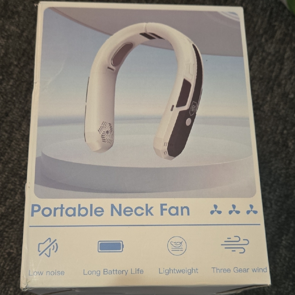 Olv Portable Neck Fan in White and Black
